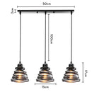 Industrial wood pendant light black & white dining room fixture