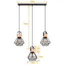 Industrial wood pendant light black & white dining room fixture