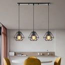 Industrial wood pendant light black & white dining room fixture