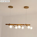 Industrial wooden drop pendant – dining room modo clear glass light