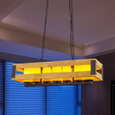 Industrial wooden island pendant ceiling light – kitchen fixture