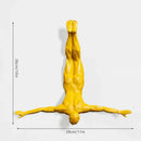 Industrial yellow bungee jumper wall sculpture living room decor