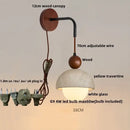 Industrial yellow travertine wall lamp with pull chain switch bedroom