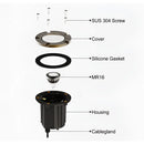 Inground Well Lights For Landscape with MR16 Socket and Brass PVC Housing