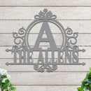 Initial Scroll Family Name Sign