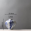 Ink style blue & white ceramic vase set living room decor