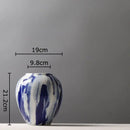 Ink style blue & white ceramic vase set living room decor