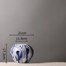 Ink style blue & white ceramic vase set living room decor