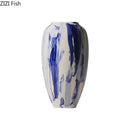 Ink style blue & white ceramic vase set living room decor