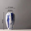 Ink style blue & white ceramic vase set living room decor