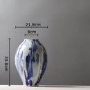 Ink style blue & white ceramic vase set living room decor