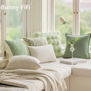 Ins wind matcha green faux fur throw pillow living room decor