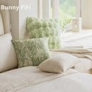Ins wind matcha green faux fur throw pillow living room decor