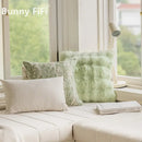 Ins wind matcha green faux fur throw pillow living room decor