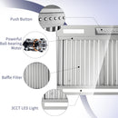 42" Range Hood Insert, 1200 CFM Stainless Steel Ducted Vent Hood Insert with Dimmable LED Lights