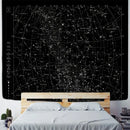 Interstellar sky map constellations black celestial tapestry bedroom