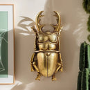 Intricate golden beetle resin handicrafts living room wall decor