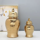 Intricate golden pattern porcelain jar vase living room decor