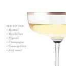 Copper Rim Crystal Coupe Set