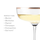 Copper Rim Crystal Coupe Set