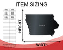 Metal Iowa Wall Art - Custom Metal US State Sign - 14 Color Options