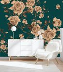 Voguish Beige Roses Wallpaper Fashionable