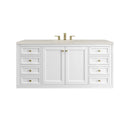 James Martin Chicago 60" Single Bathroom Vanity, Glossy White