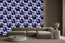 Elegant Dark Blue Floral Wallpaper Vogue