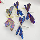 Iridescent blue & purple crystal dragonfly decorative figurines bedroom