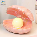Iridescent ceramic shell pearl led night light for bedroom
