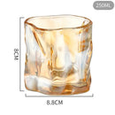 Iridescent floral iceberg glass cup set dining room textured tumbler