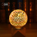 Iridescent geometric 3d fireworks led bulb bedroom star night light