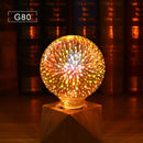 Iridescent geometric 3d fireworks led bulb bedroom star night light