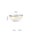 Iridescent gold rim glass salad bowl dining room tableware