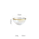 Iridescent gold rim glass salad bowl dining room tableware
