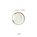 Iridescent gold rim glass salad bowl dining room tableware