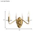 DecorBites™ Iron Candle Wall Light Sconce with Crystal Decoration - Modern 2 Head, Gold Finish