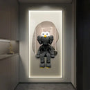 Iron man metallic bearbrick led wall lamp bedroom decor