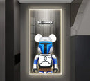 Iron man metallic bearbrick led wall lamp bedroom decor