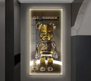 Iron man metallic bearbrick led wall lamp bedroom decor