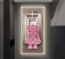 Iron man metallic bearbrick led wall lamp bedroom decor