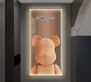 Iron man metallic bearbrick led wall lamp bedroom decor