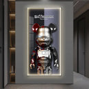 Iron man metallic bearbrick led wall lamp bedroom decor