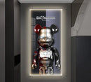 Iron man metallic bearbrick led wall lamp bedroom decor
