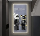 Iron man metallic bearbrick led wall lamp bedroom decor