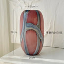 Irregular geometric graffiti pink & blue glass vase living room decor