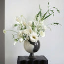 Irregular grain black & white spherical vase living room decor