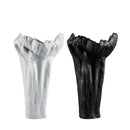 Irregular resin vase black & white textured tree trunk living room decor