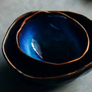 Irregular shape blue and gold ceramic dinner set – dining room kitchen
