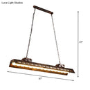 Island Lighting Fixture Antiqued Iron Rectangular